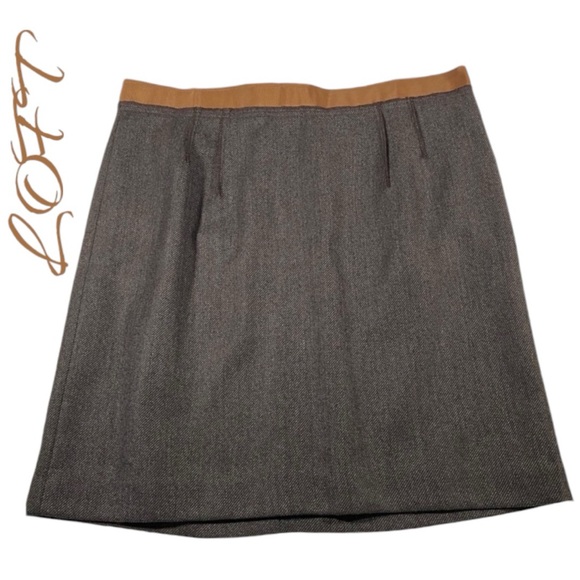 LOFT Wool Blend Brown Lined Pencil Skirt - Women’s 14 - Picture 6 of 10